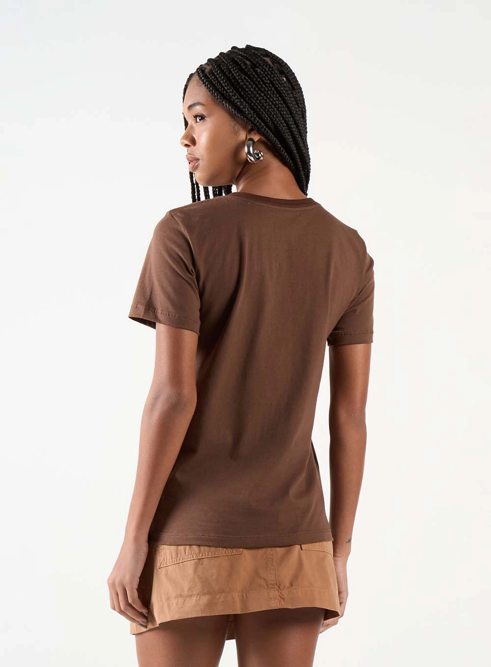 Camiseta Feminina Clássica Básica Marrom 4
