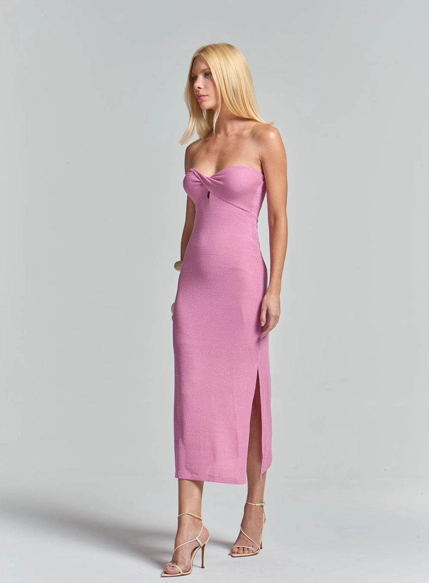 Vestido Midi Slim Tomara Que Caia Rosa 4