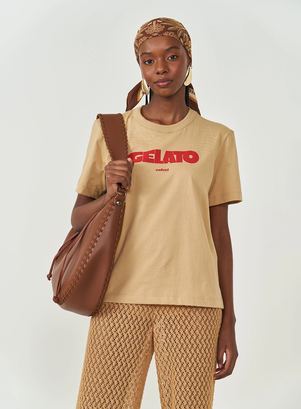 Camiseta Boy Com Estampa Bege