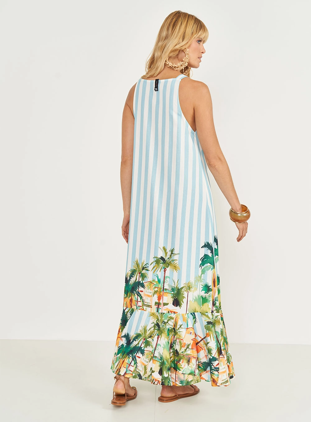 Vestido Midi Reto Estampado Estampados