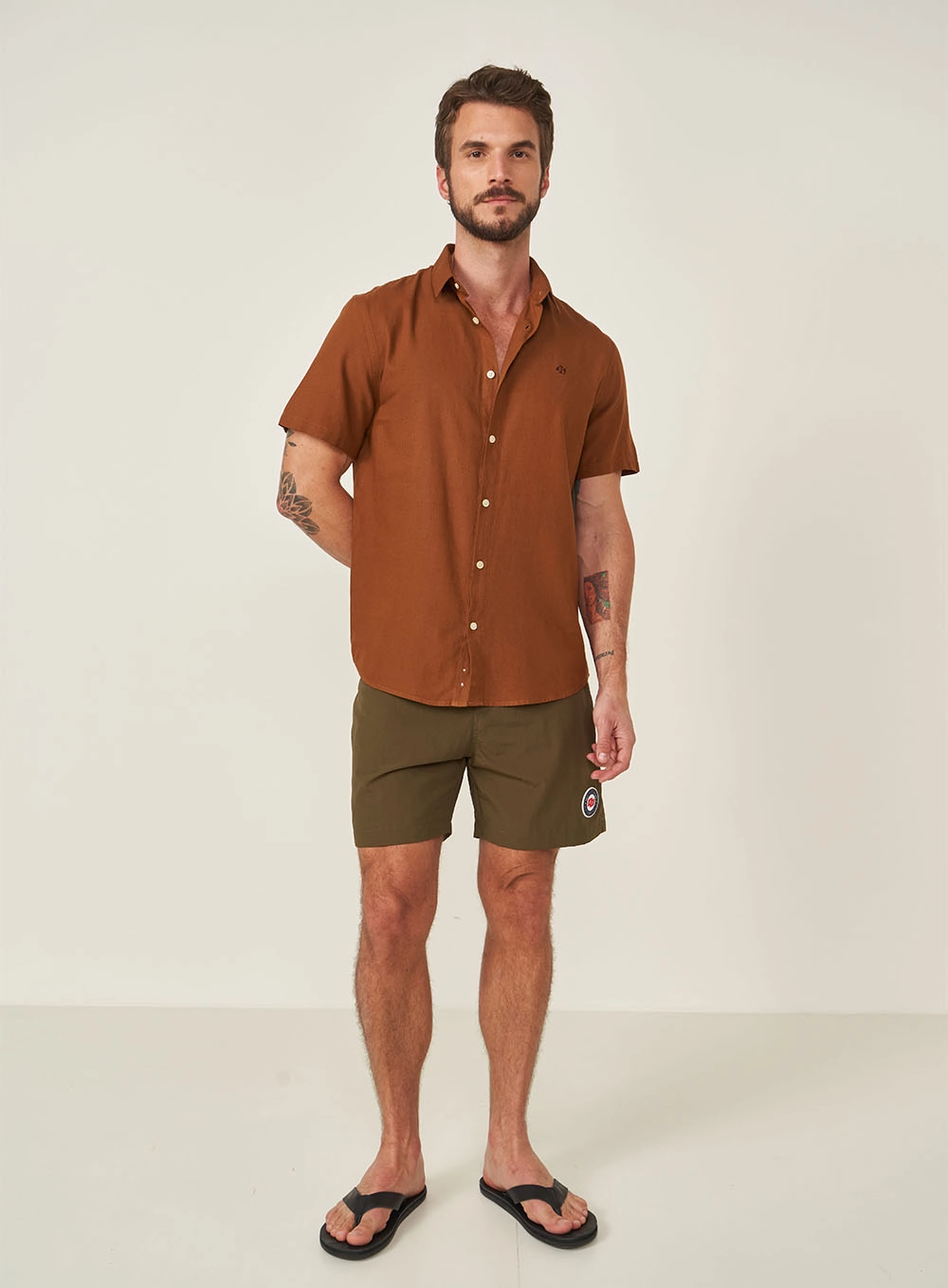Beachshort Forrado E Com Amarração Verde