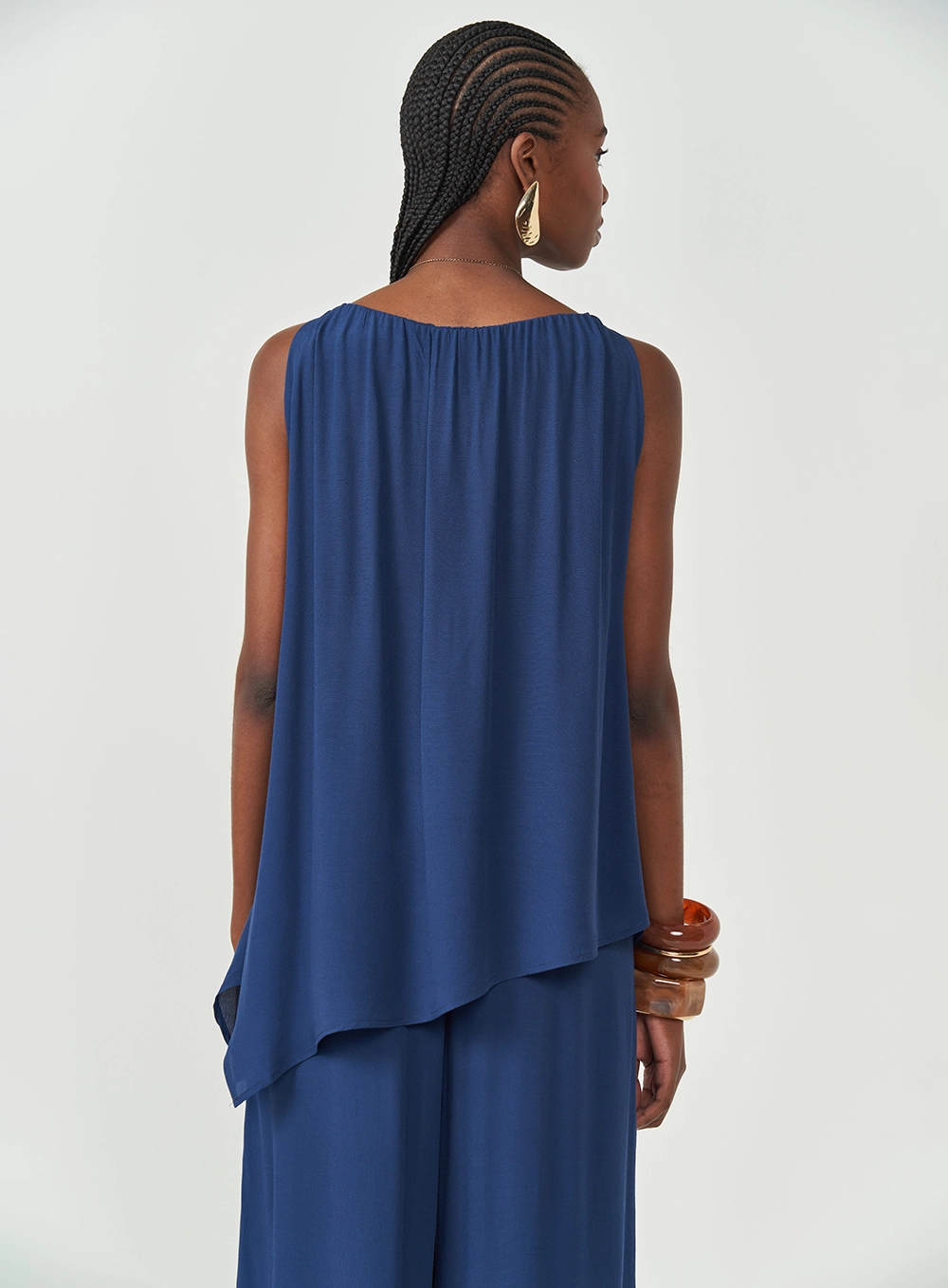 Blusa Loose Assimétrica Azul