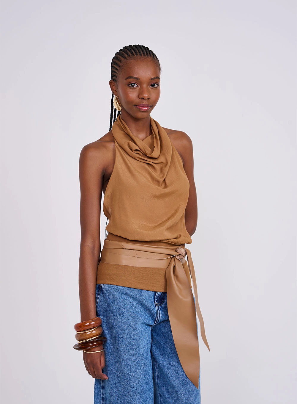 Blusa Frente Única Degagê Marrom Evermore