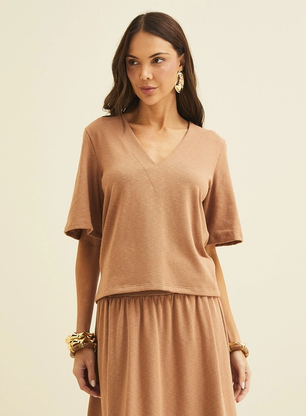 Blusa Reta Decote V