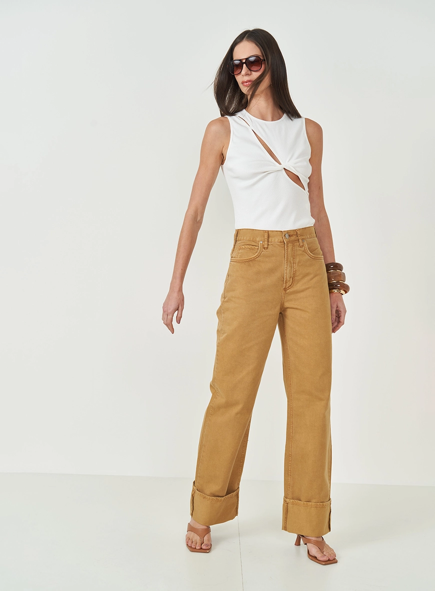 Calça Em Sarja Leoni Low