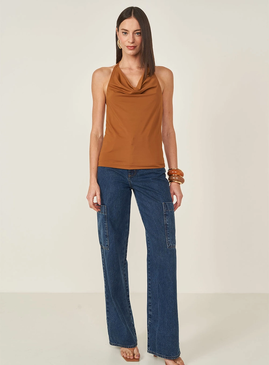 Blusa Frente Única Degagê Com Amarração