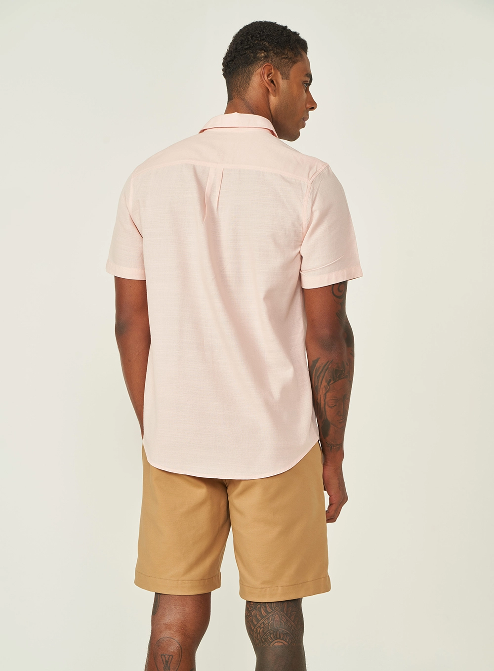 Camisa Relax Manga Curta Rosa
