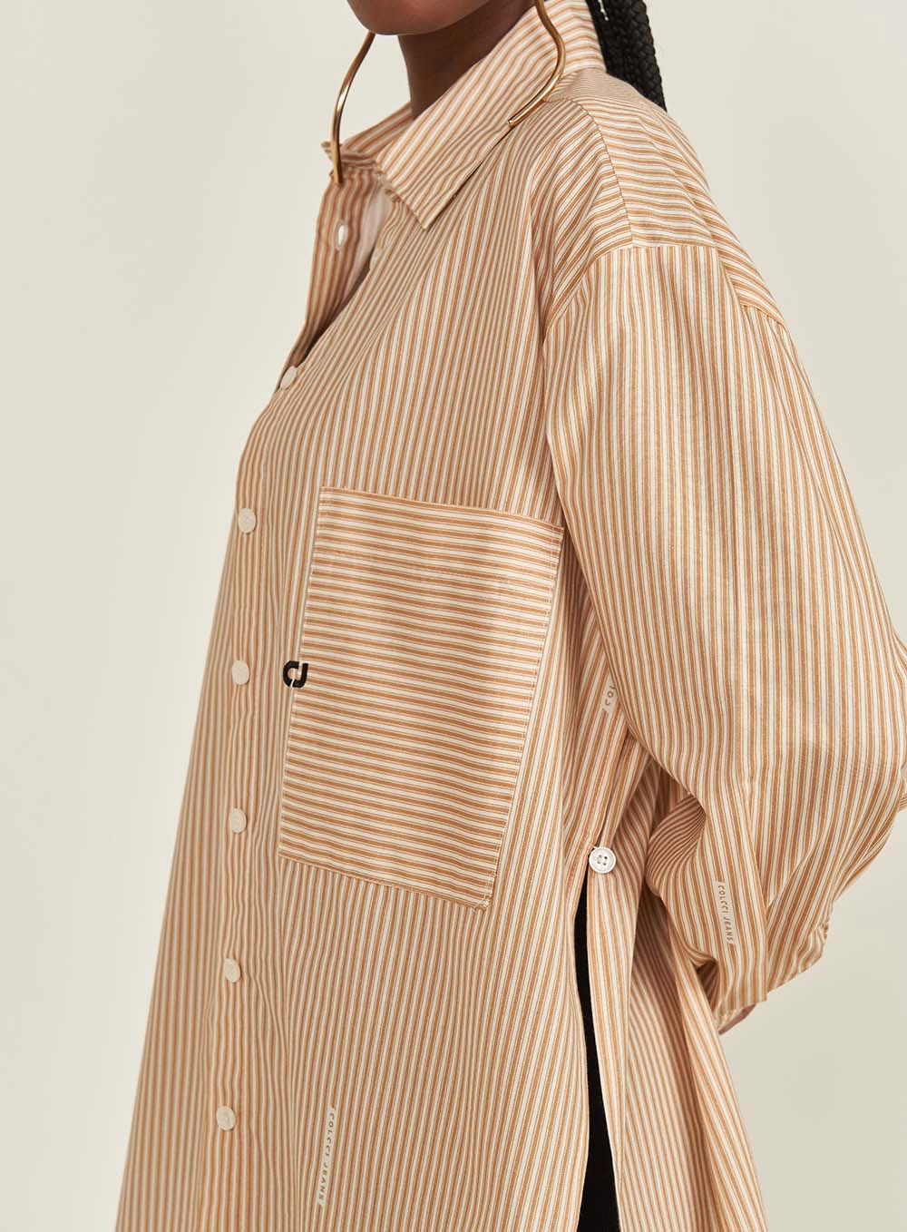 Camisa Feminina Alfaiataria Loose Listrada Estampados