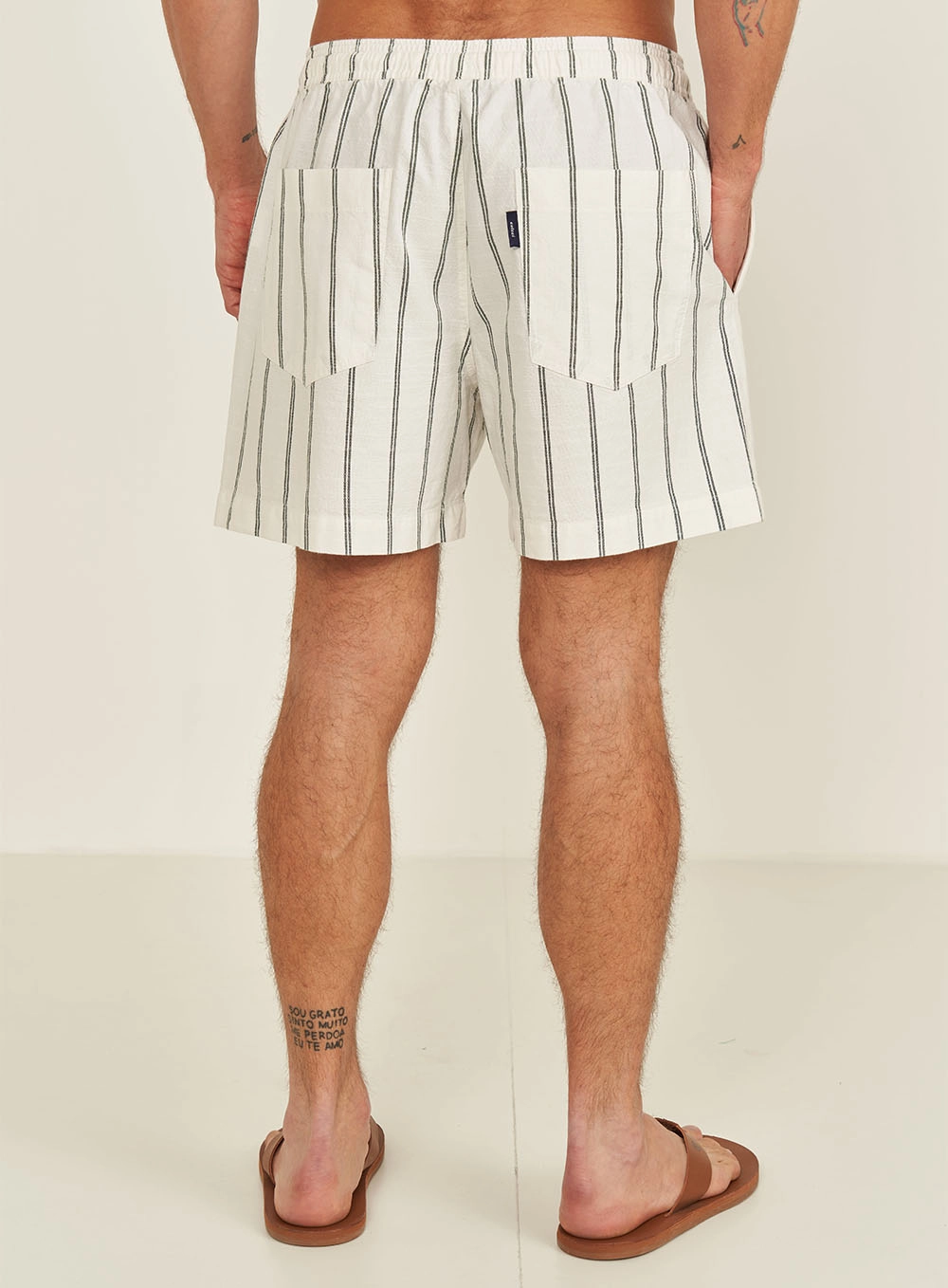 Beachshort Listrado Com Amarração Estampados
