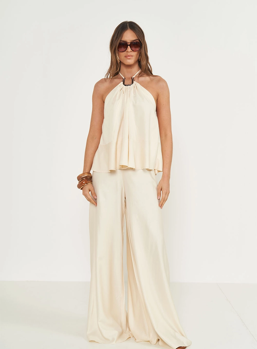 Calça Feminina Acetinada Palazzo