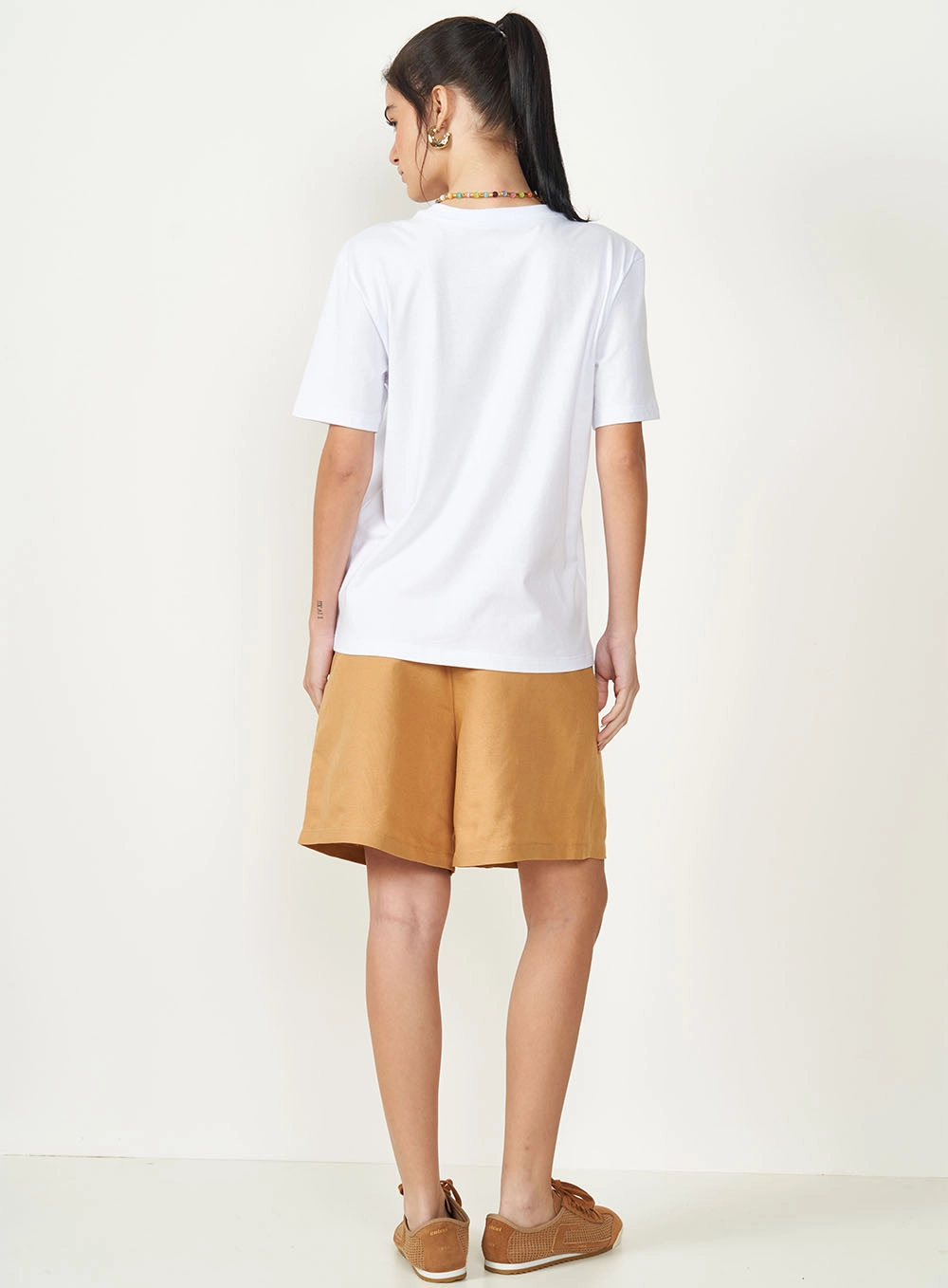 Camiseta Estampa Fluente Em Verão Branco