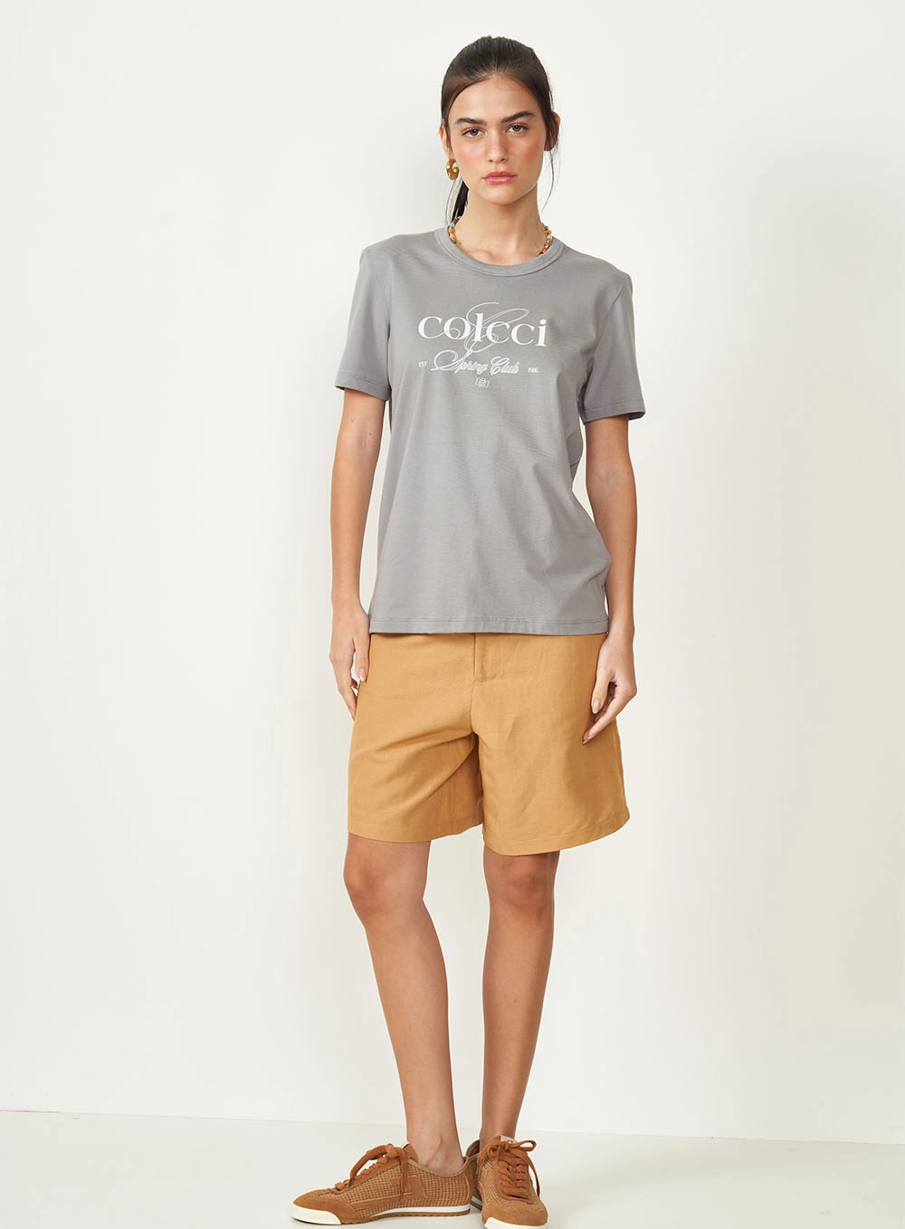 Camiseta Estampada Spring Club Cinza