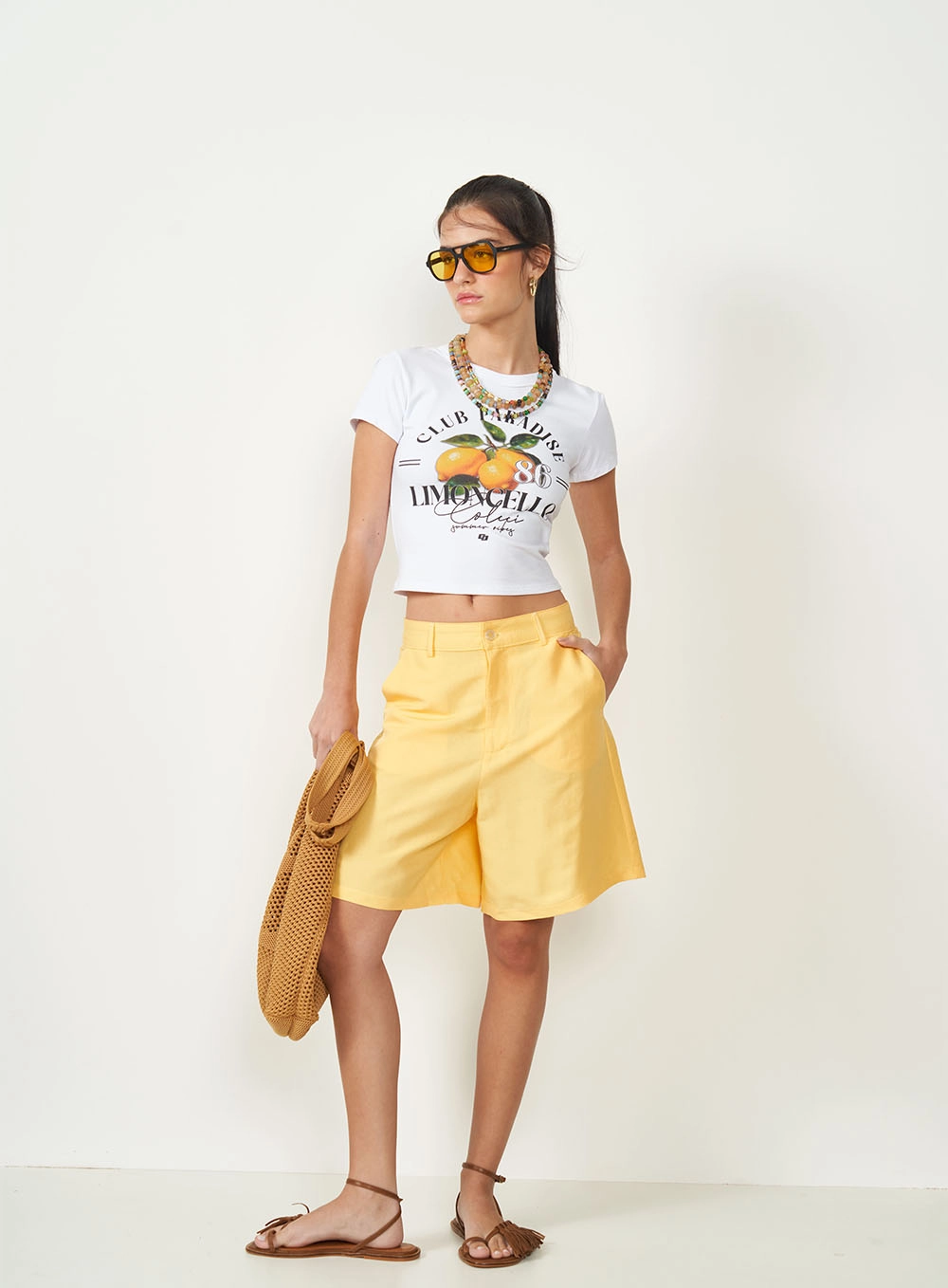 Camiseta Estampada  Limoncello Branco