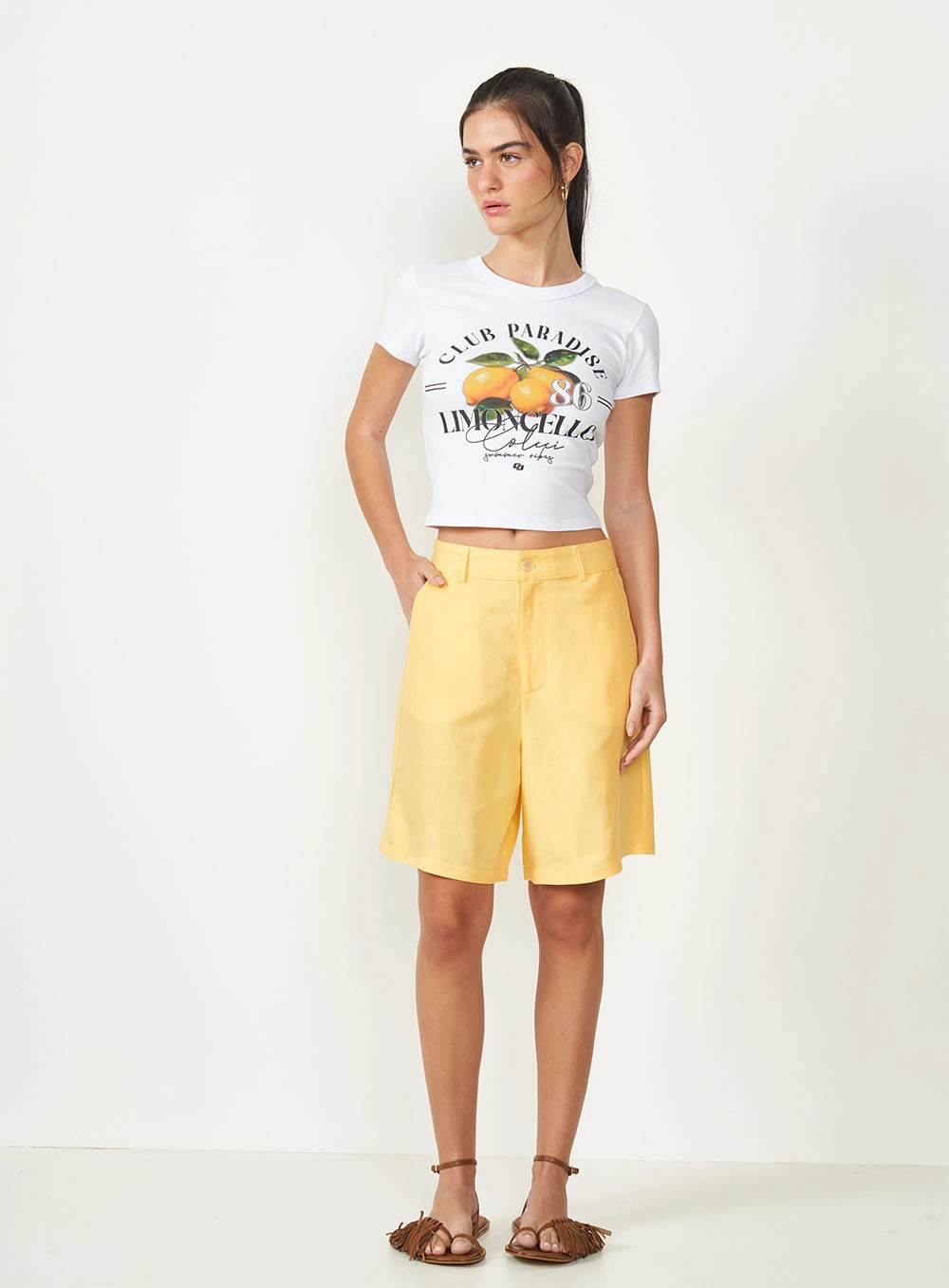 Camiseta Estampada  Limoncello Branco