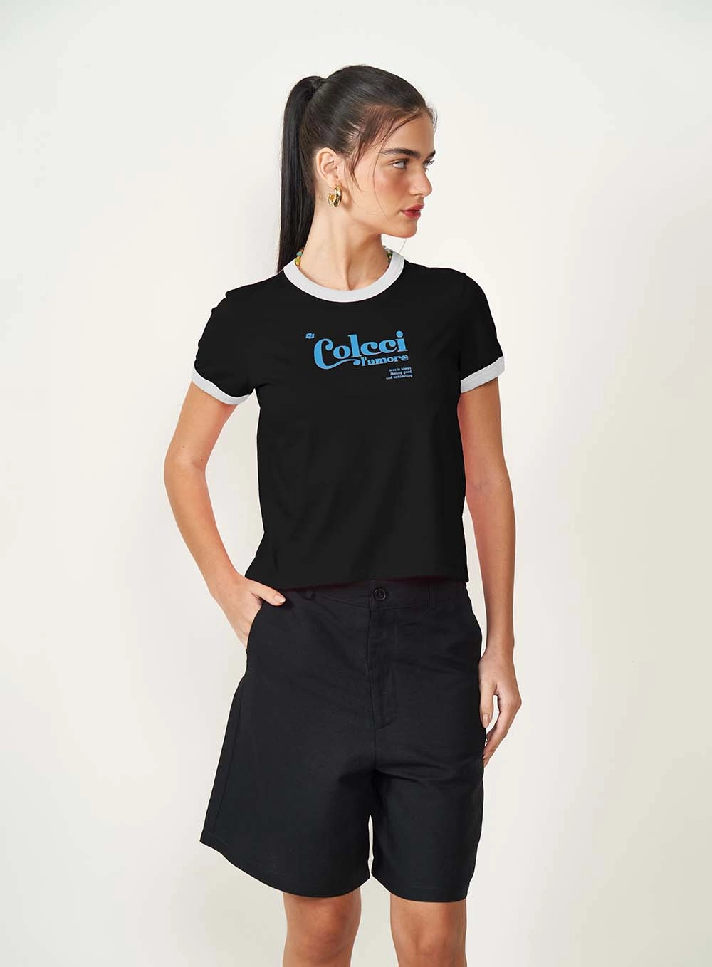 Camiseta Estampada L'Amore Preto
