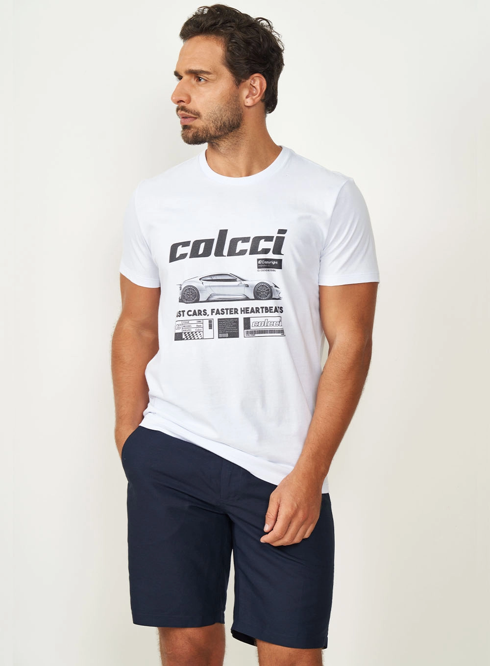 Camiseta Estampada Car Branco