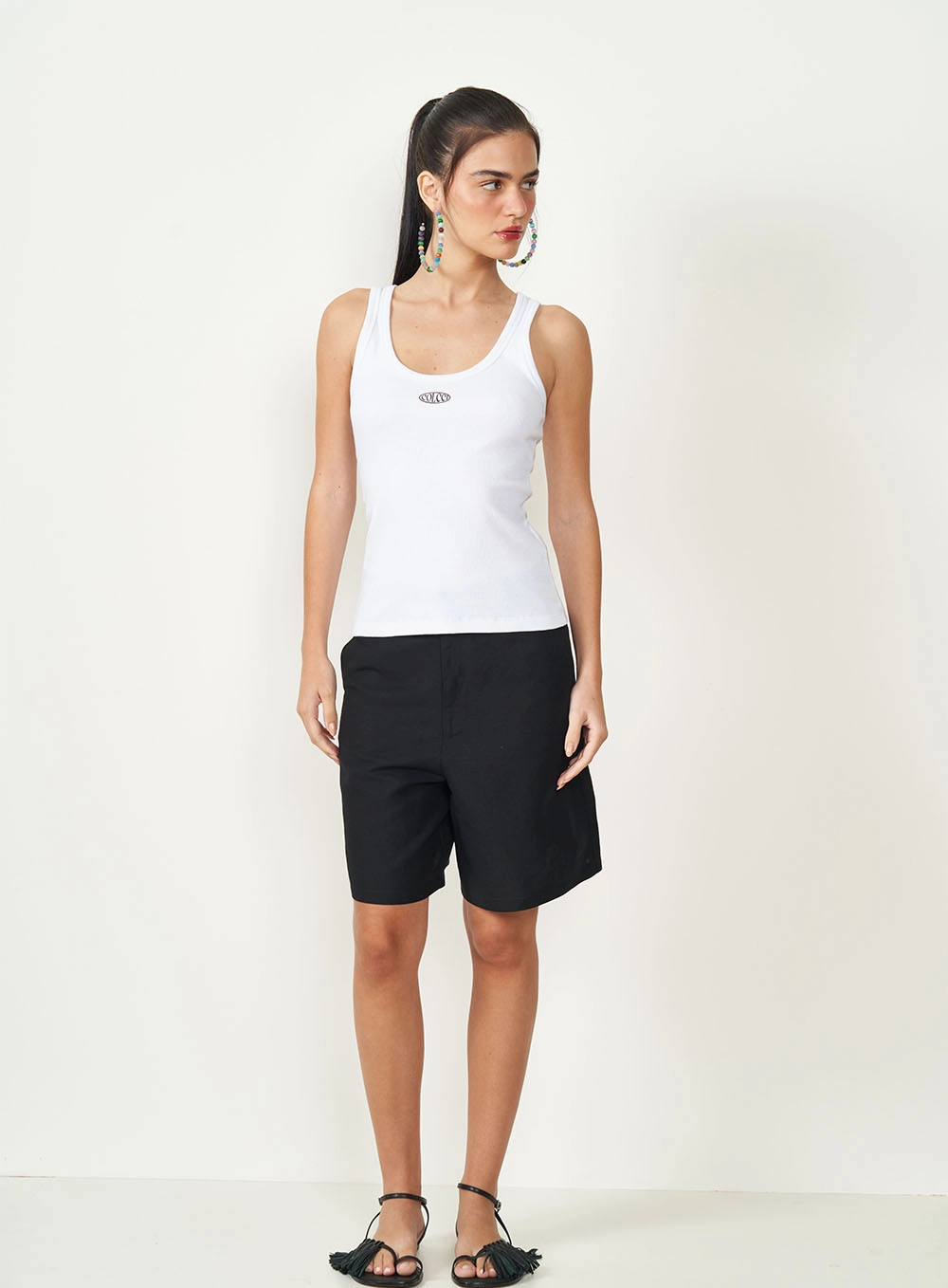 Regata Canelada Slim Branco