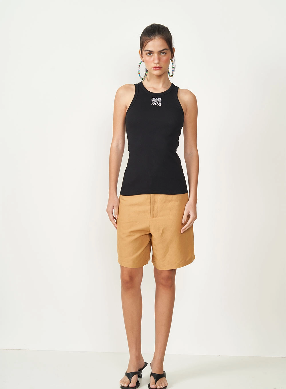 Regata Feminina Canelada Slim Preto