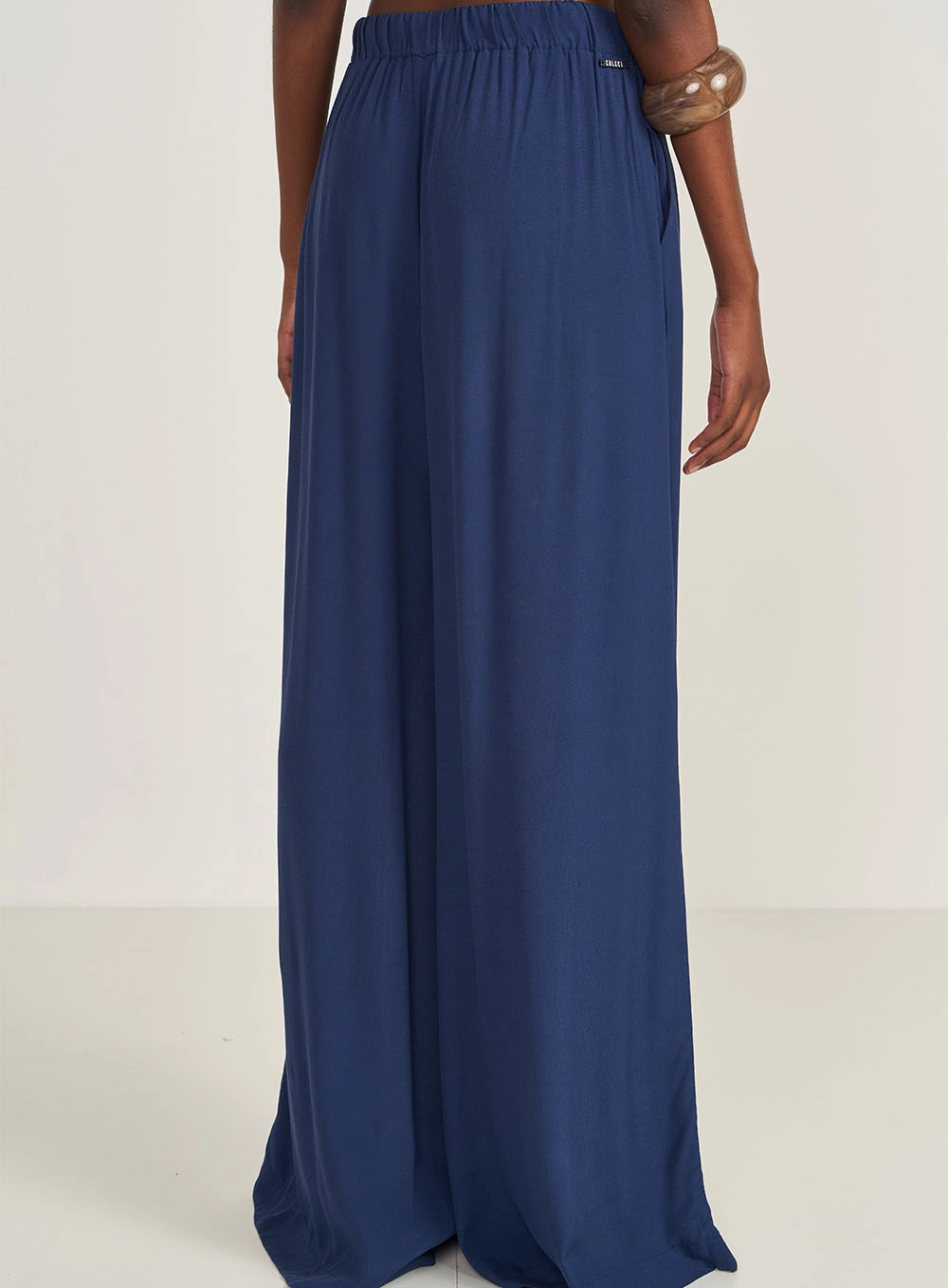 Calça Joana Cós Com Elástico Azul