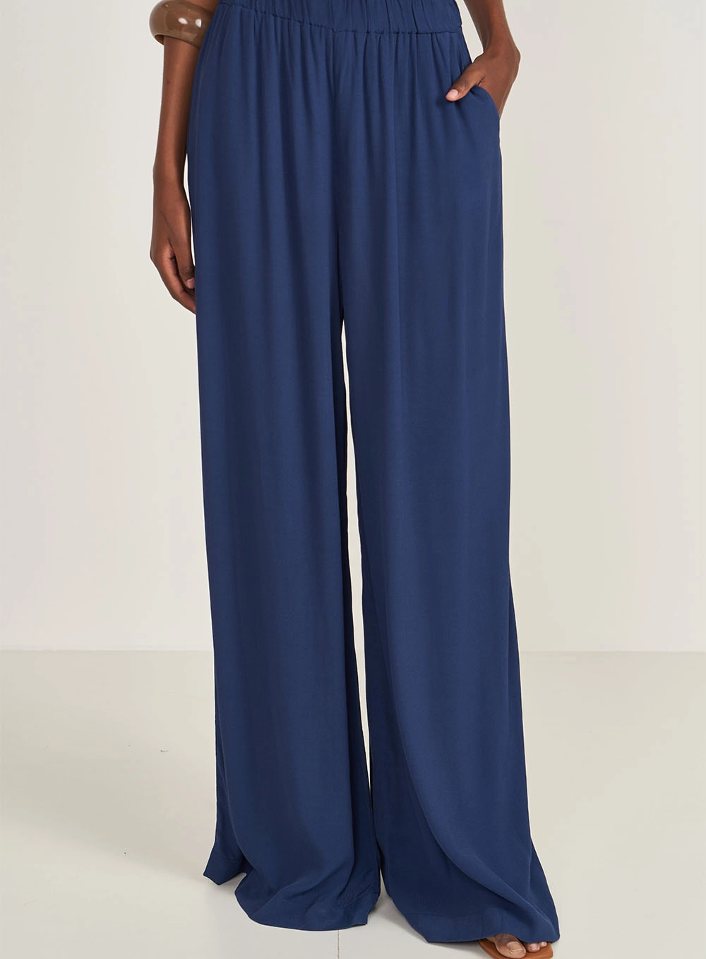 Calça Joana Cós Com Elástico Azul