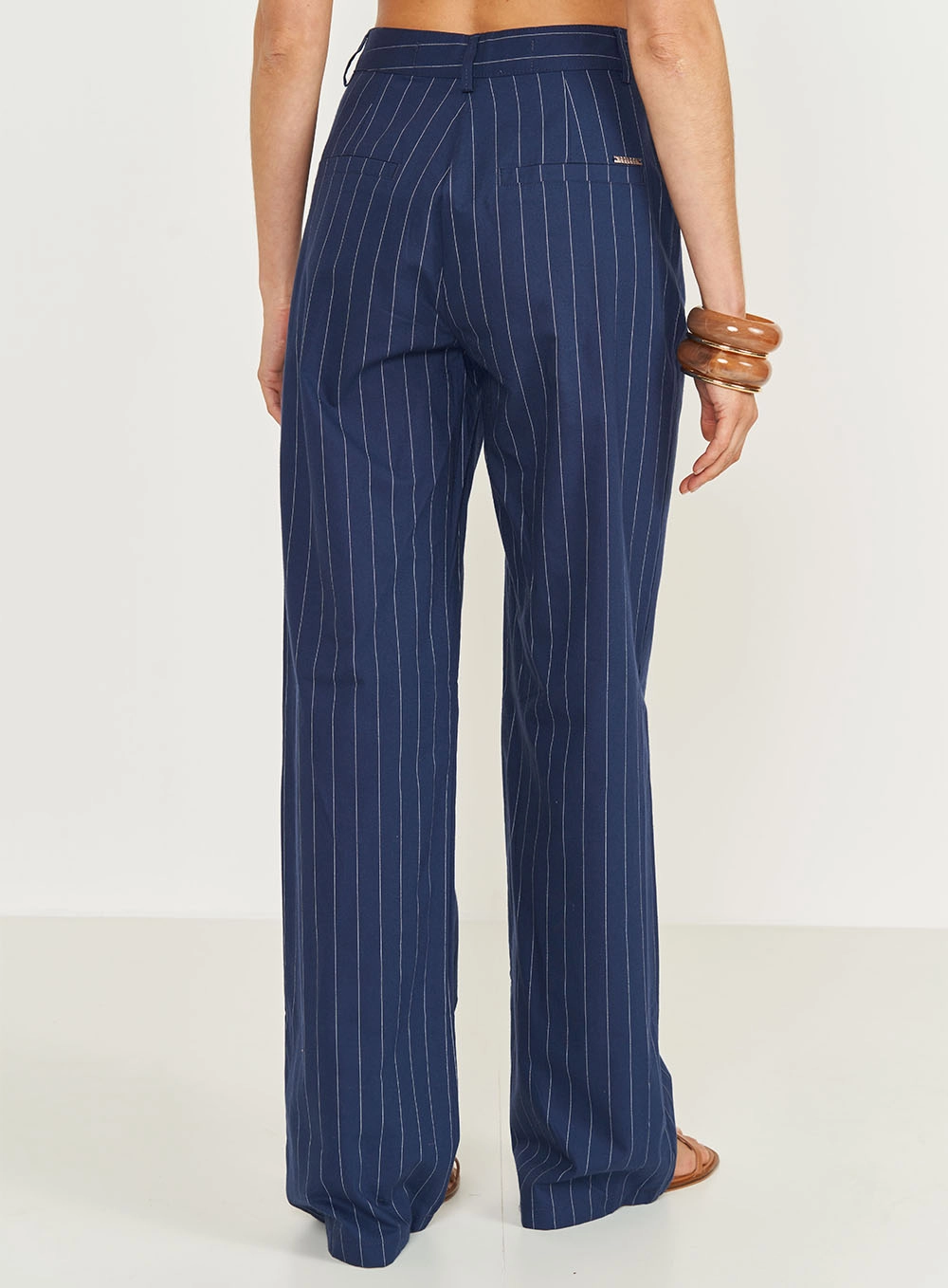 Calça Risca De Giz Alfaiataria Joana Azul
