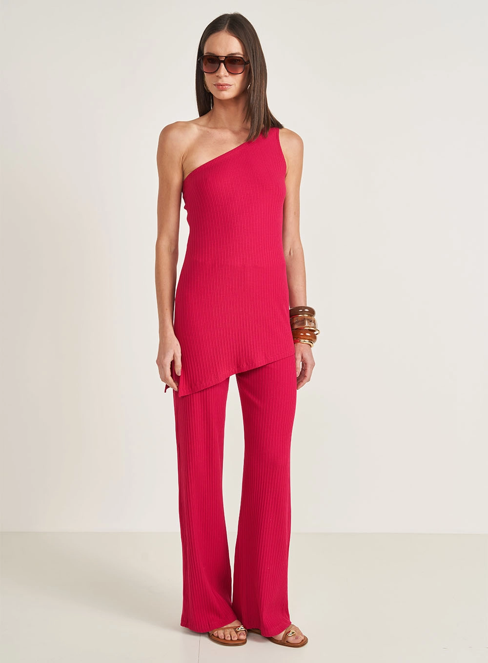 Calça Joana Cintura Alta Rosa