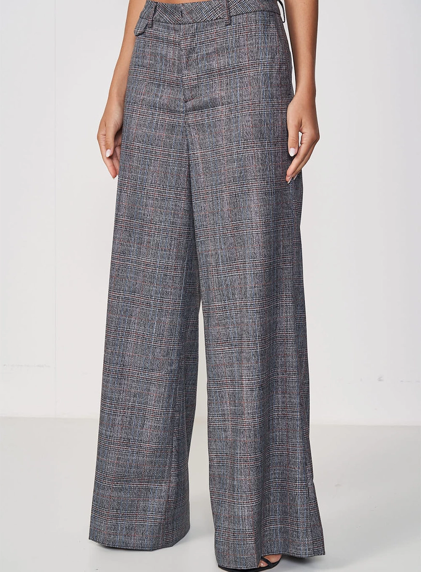 Calça Feminina Alfaiataria Pantalona Xadrez - Jade