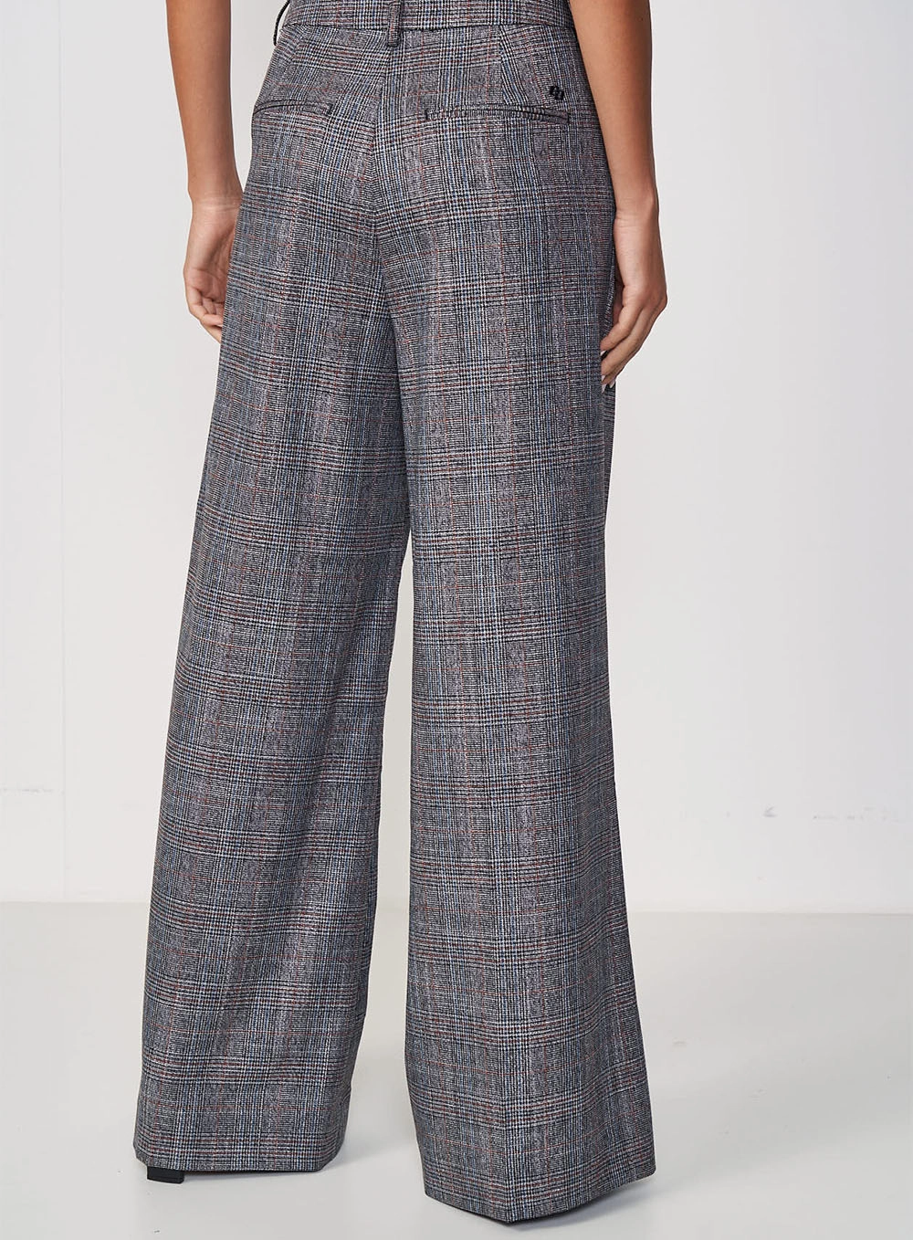 Calça Feminina Alfaiataria Pantalona Xadrez - Jade Estampados