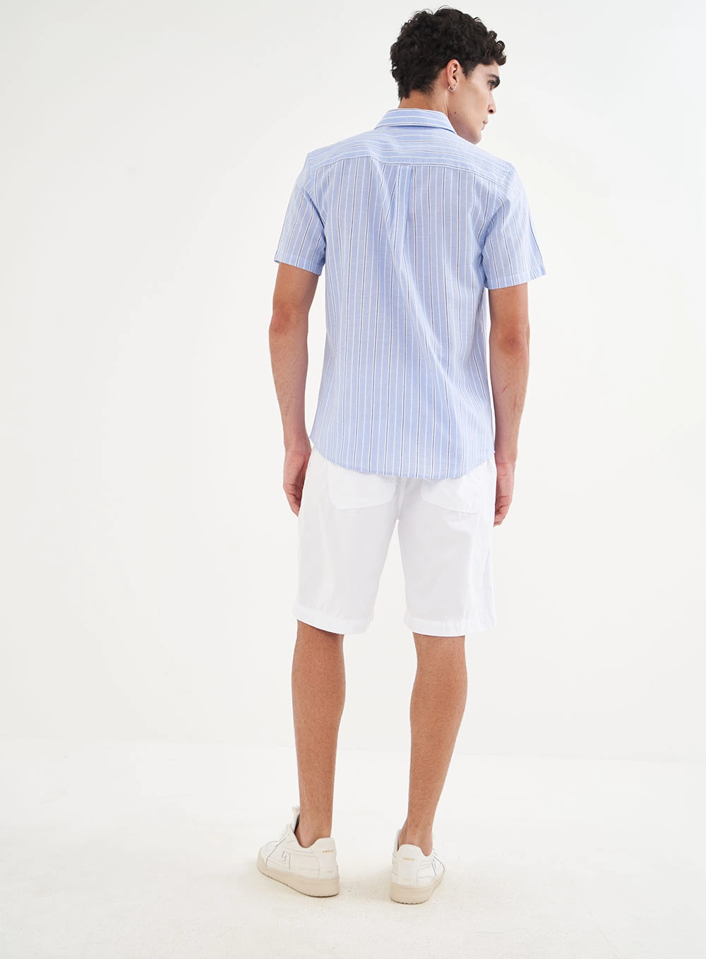 Camisa Linho Listrada Relax Estampados