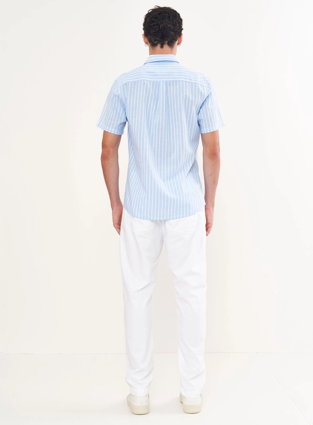 Camisa Linho Listrada Relax Estampados