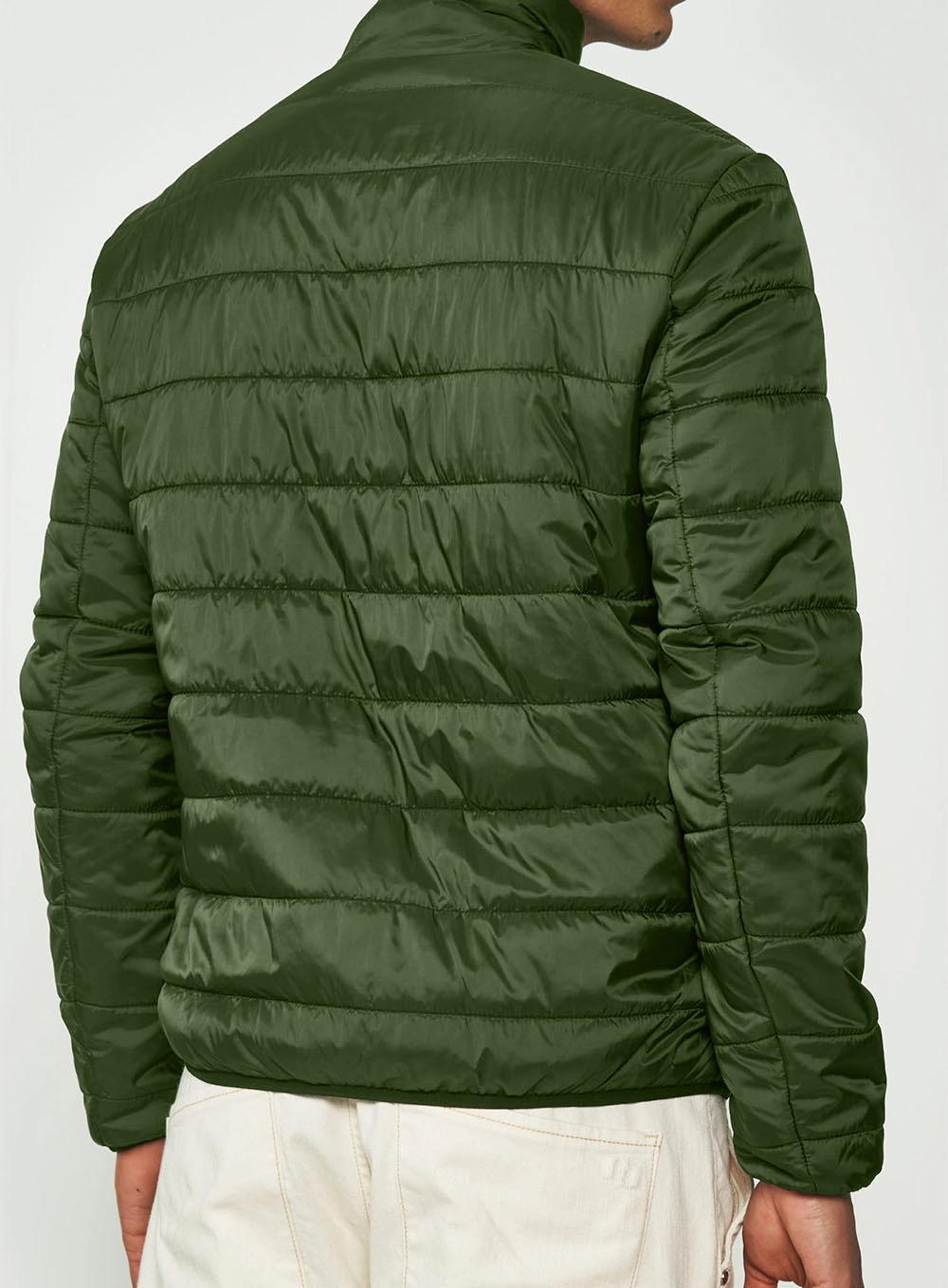 Jaqueta Puffer Masculina Gola Alta Verde Demetri