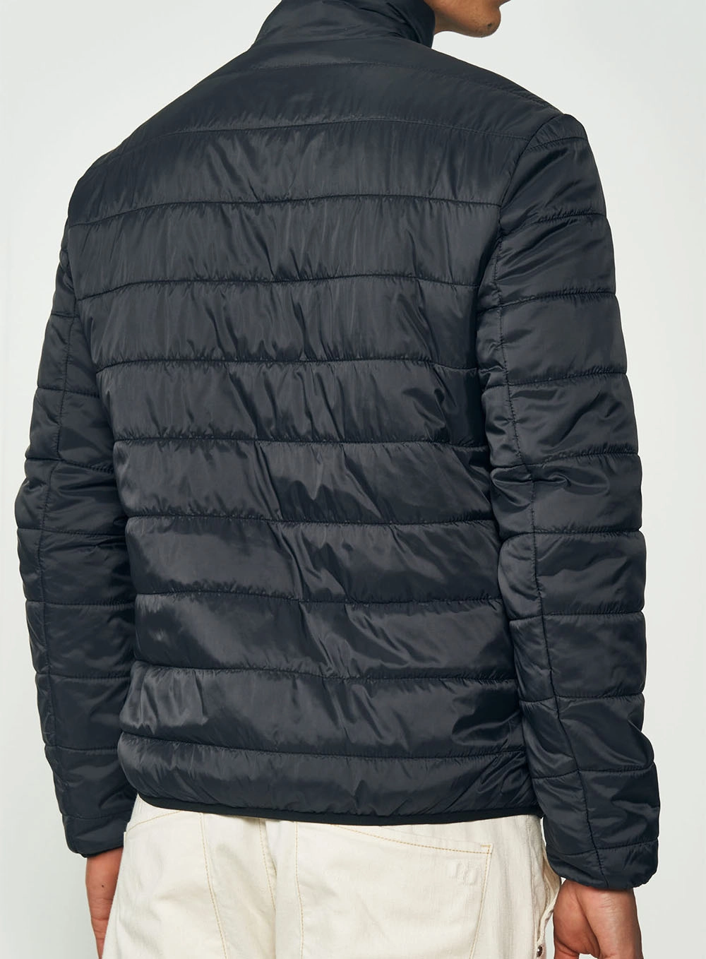 Jaqueta Puffer Masculina Gola Alta Preto
