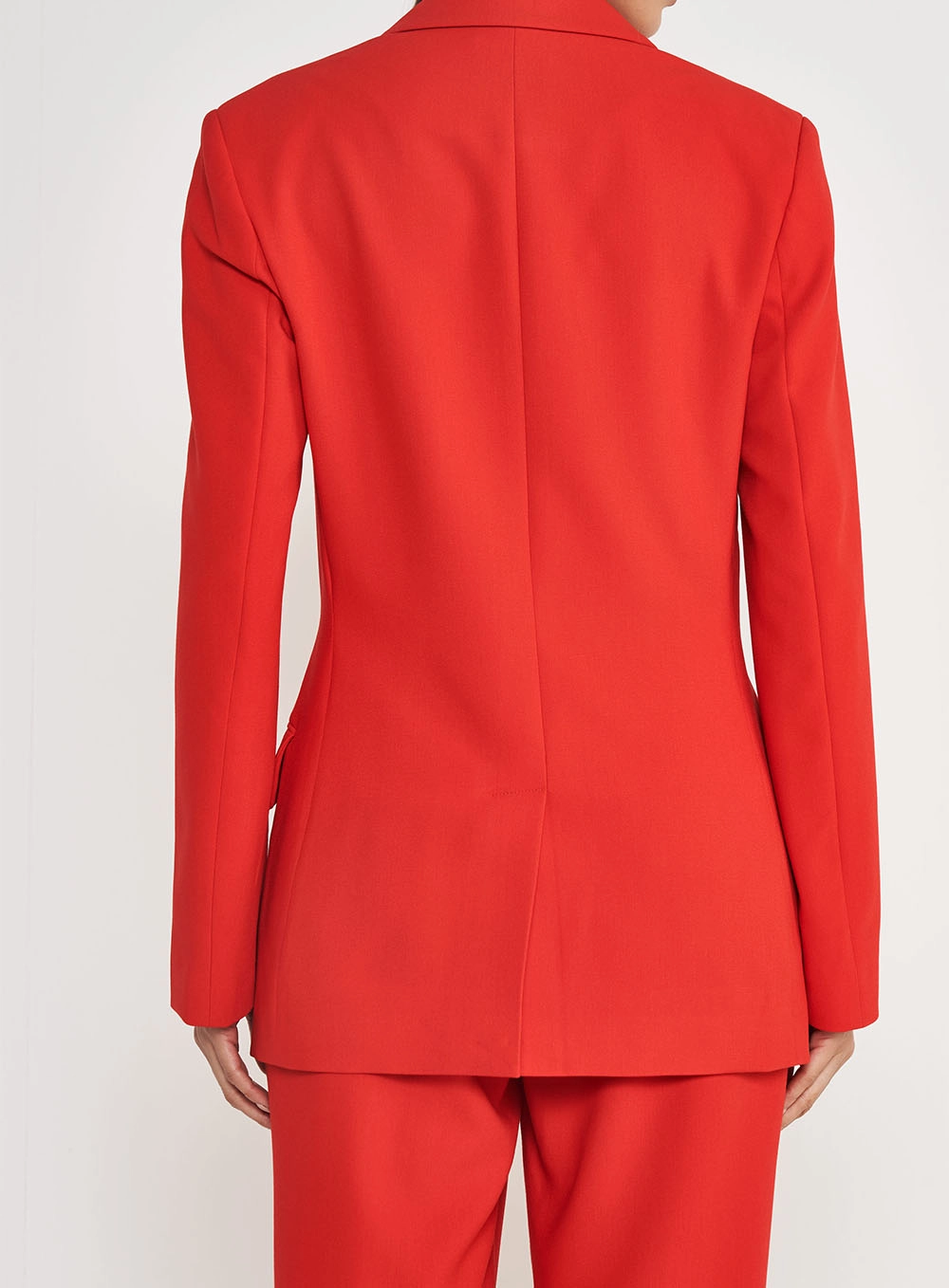 Blazer Feminino Alongado Com Transpasse Vermelho
