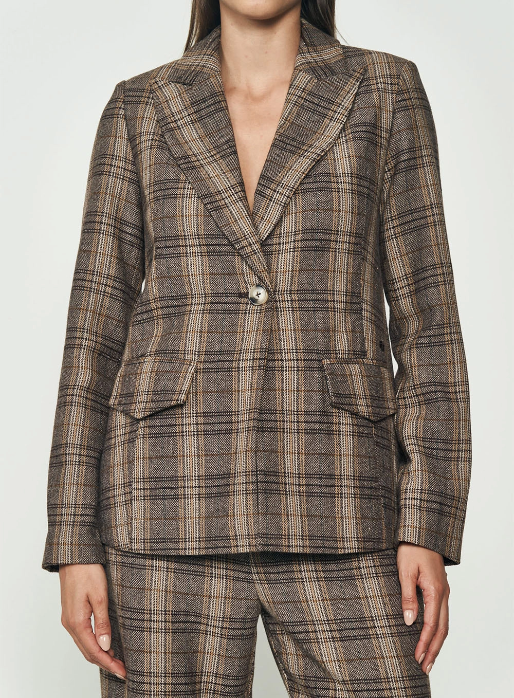 Blazer Xadrez Comfort Alongado Estampados