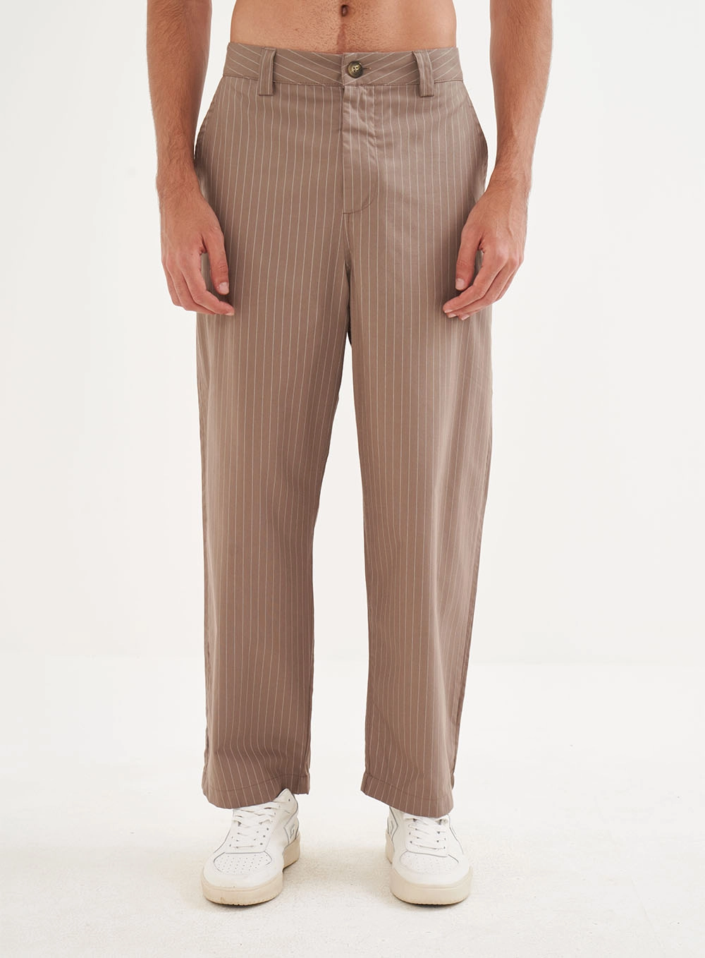 Calça Masculina Listrada Alfaiataria - Loose Fit Estampados
