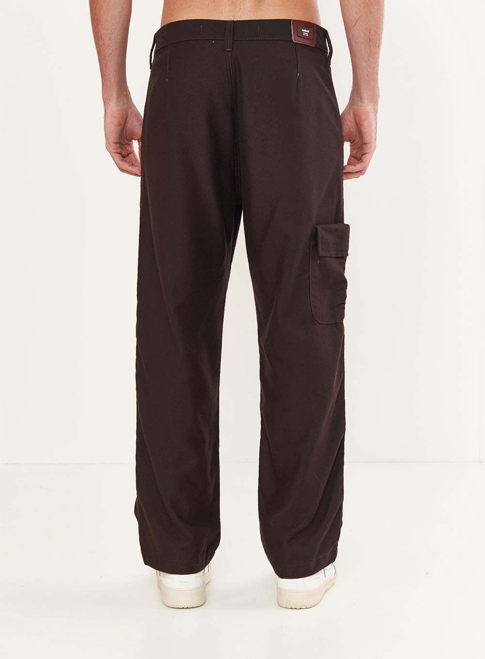 Calça Masculina Em Sarja - Loose Fit Marrom