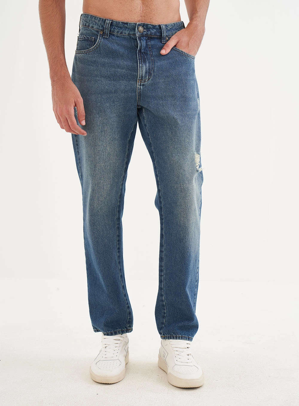 Calça Masculina Jeans Reta Índigo