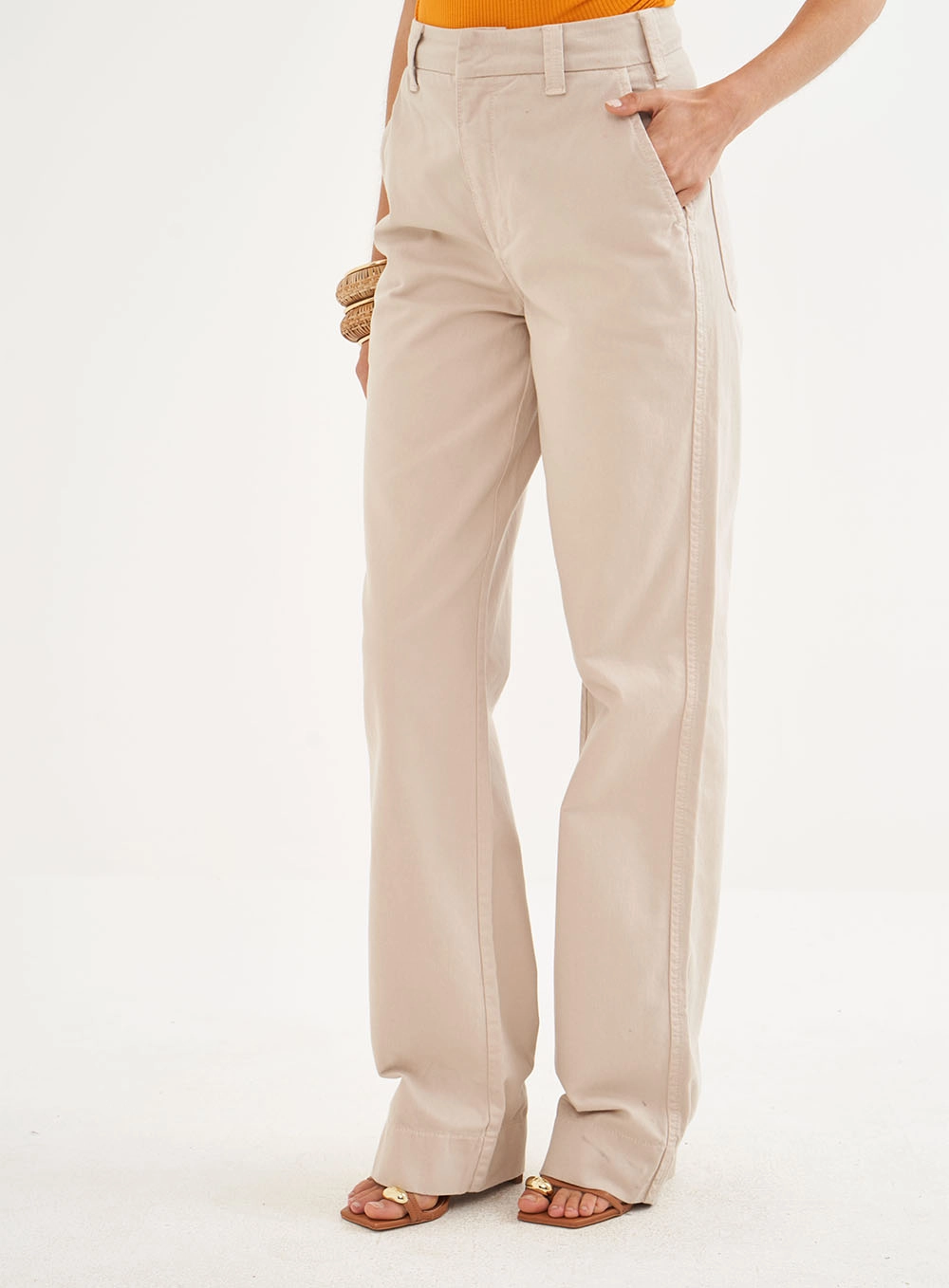 Calça Feminina Sarja - Juliette Bege