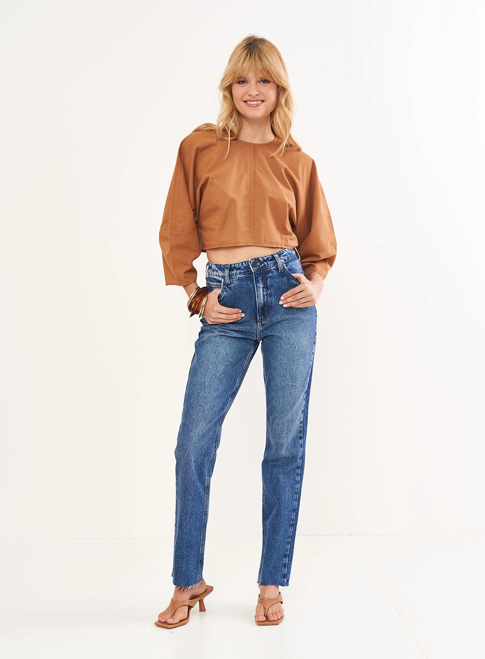Calça Feminina Jeans Reta -  Kendall Índigo