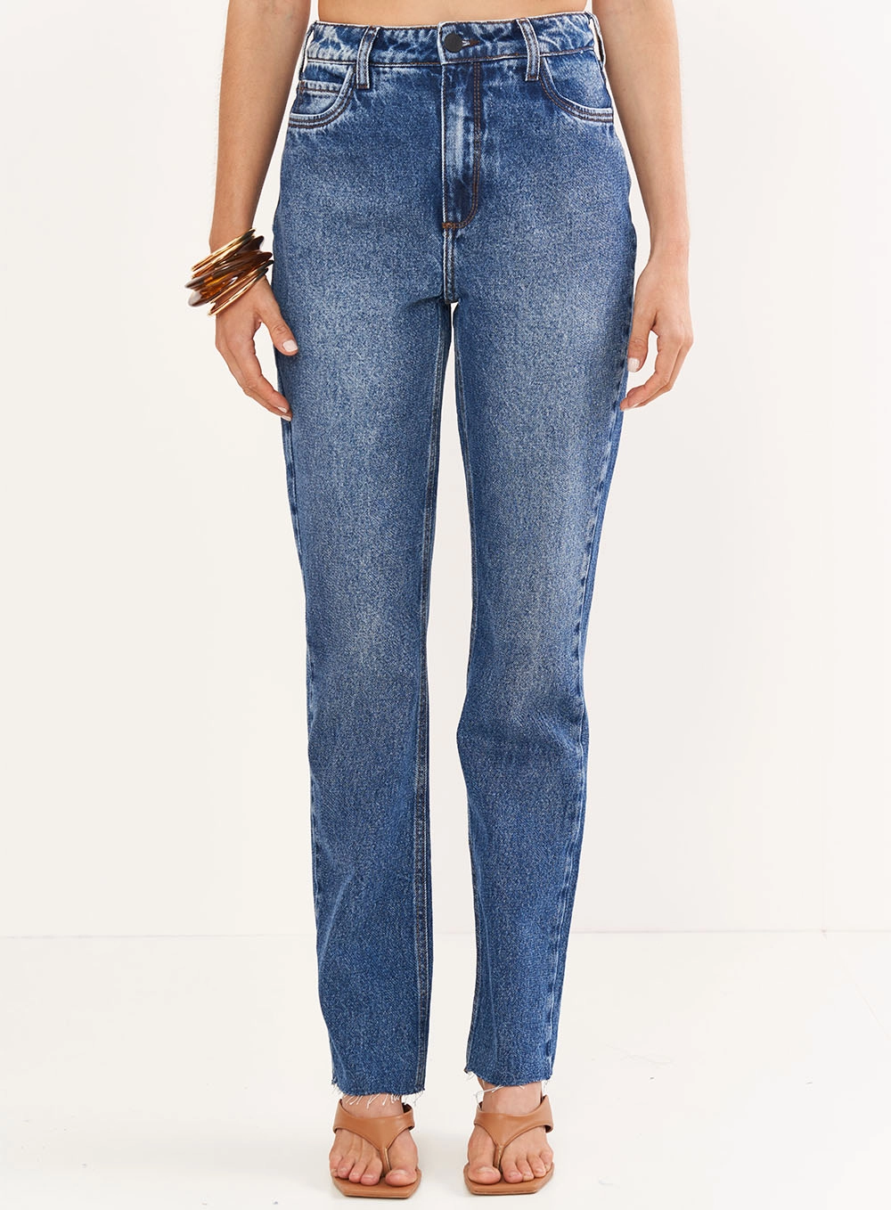 Calça Feminina Jeans Reta -  Kendall Índigo