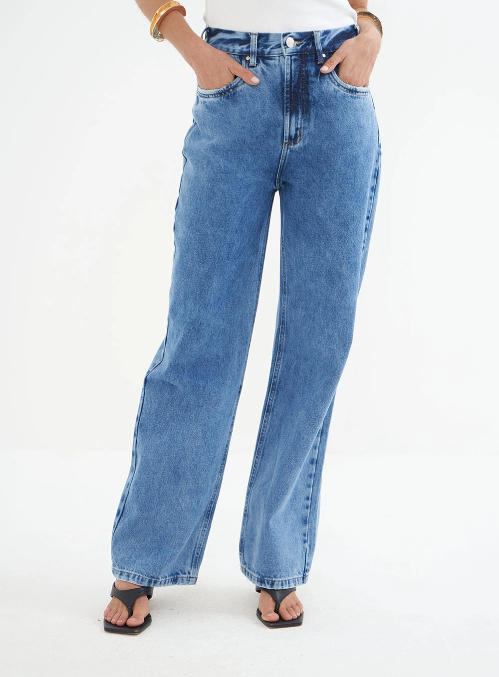 Calça Feminina Jeans Low - Leoni Índigo