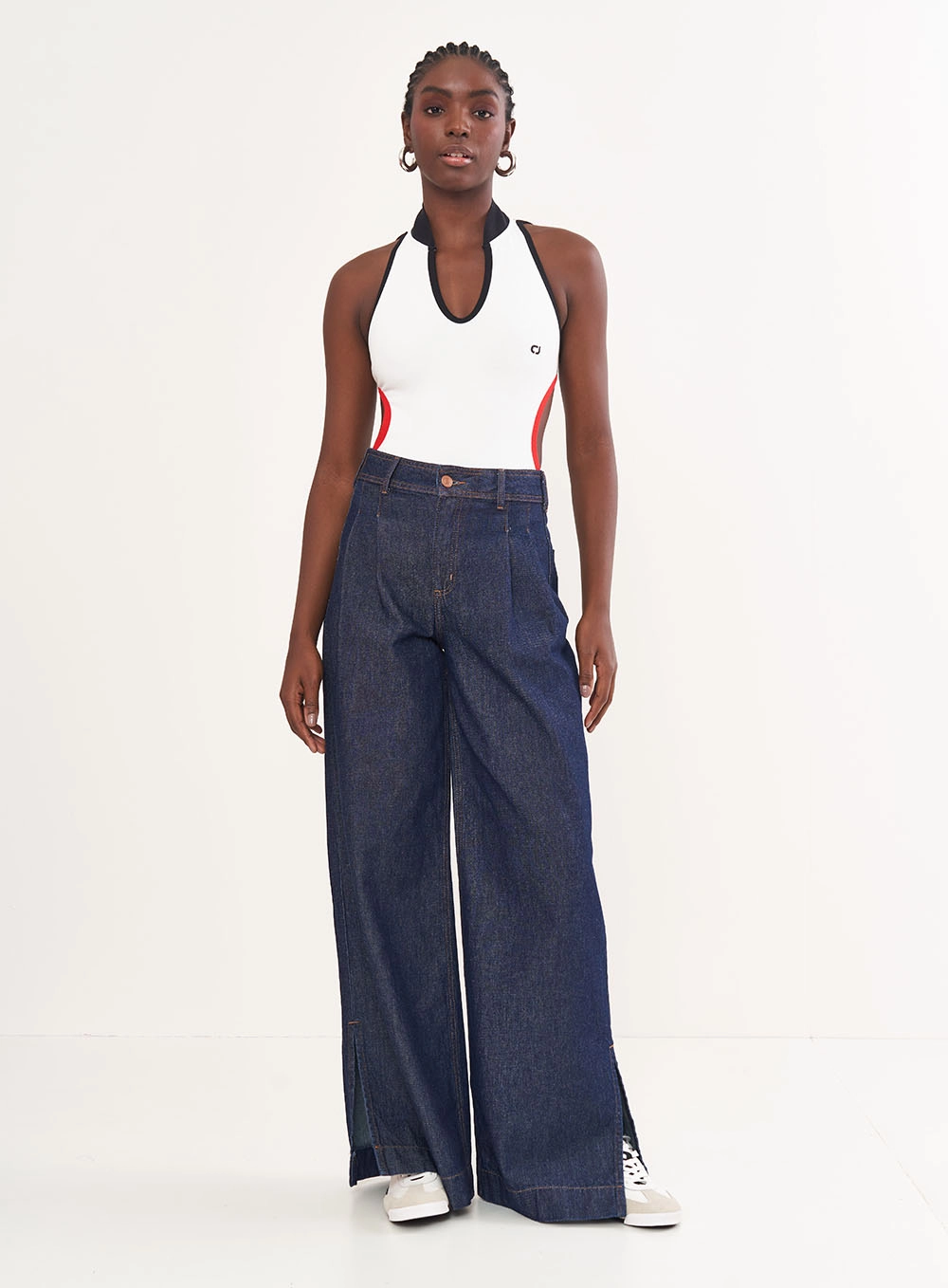 Calça Feminina Jeans Ampla - Silvia Índigo