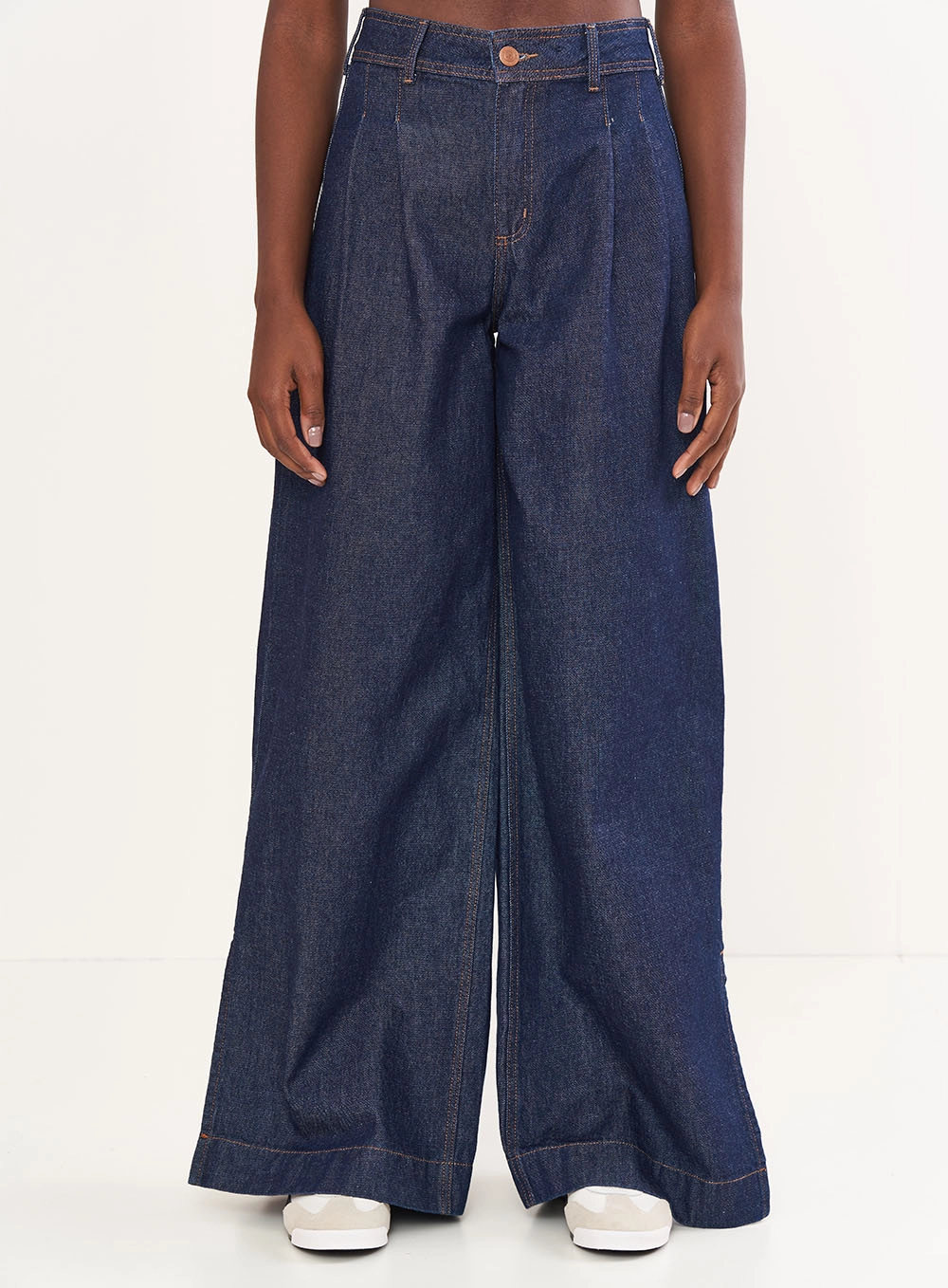 Calça Feminina Jeans Ampla - Silvia Índigo