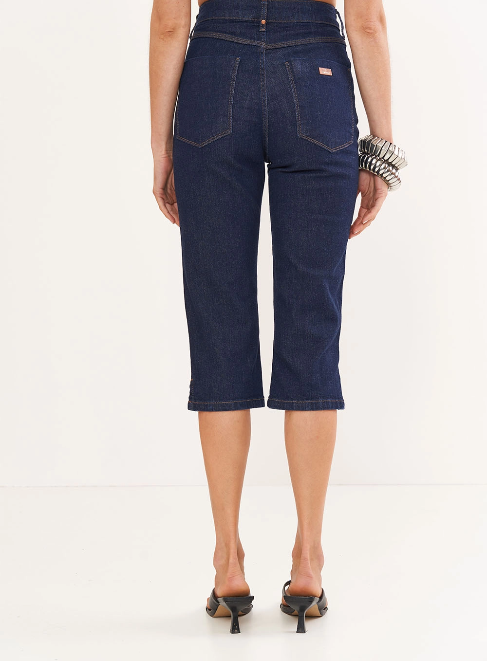 Calça Feminina Jeans Capri Índigo