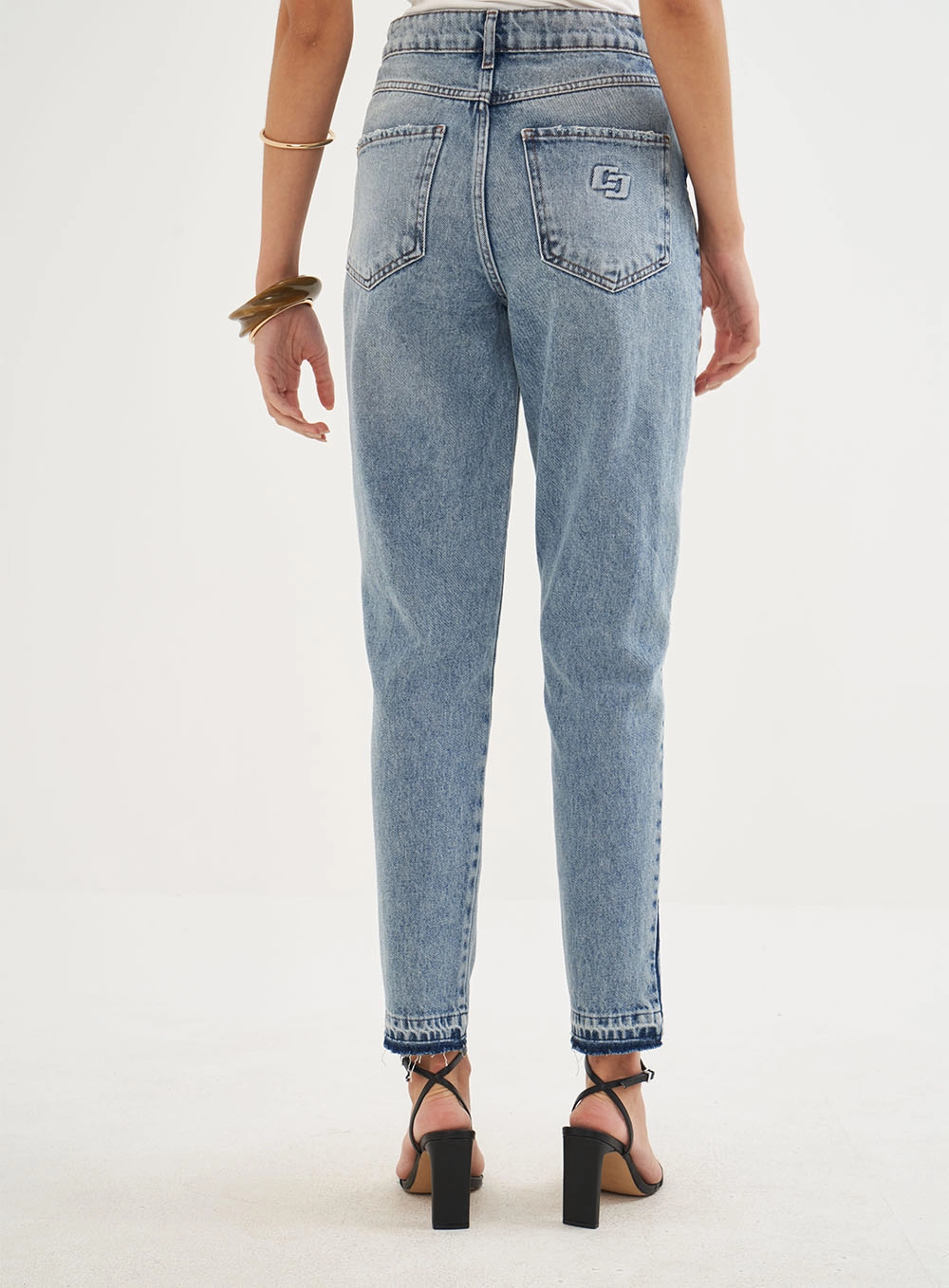 Calça Jeans Bruna Com Listra Lateral Índigo