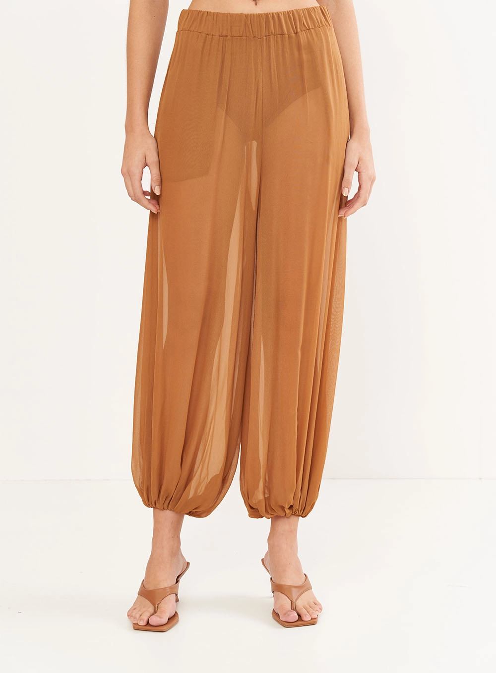 Calça Feminina Em Tule - Jade Marrom Evermore
