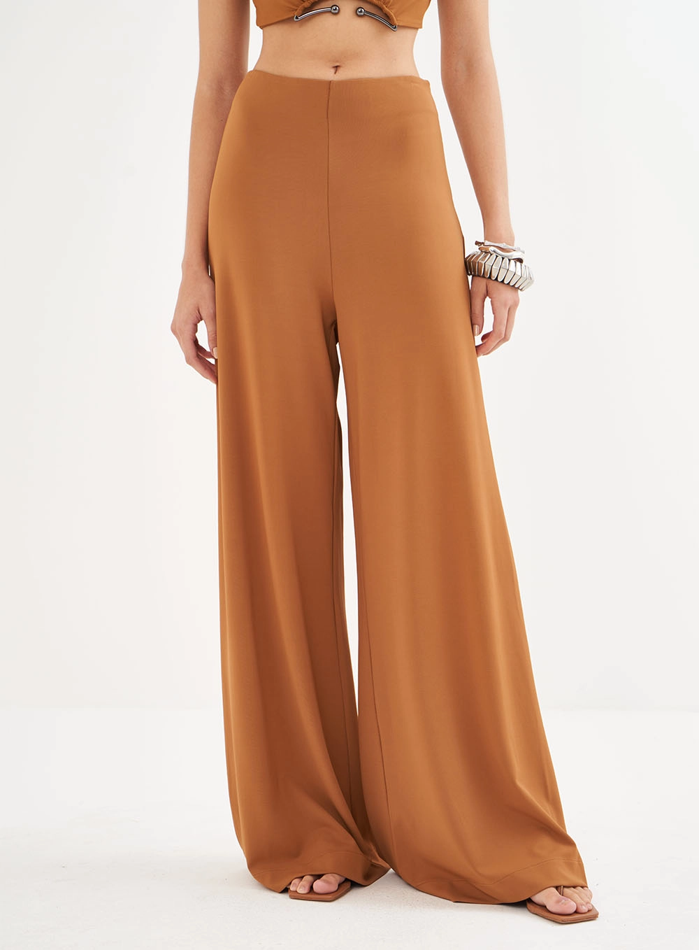 Calça Feminina Pantalona Palazzo - Riviera Marrom Evermore