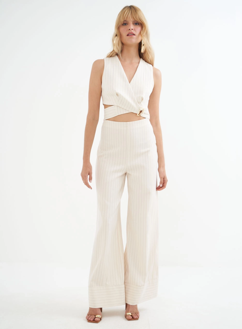 Calça Feminina Pantalona Listrada - Riviera Estampados