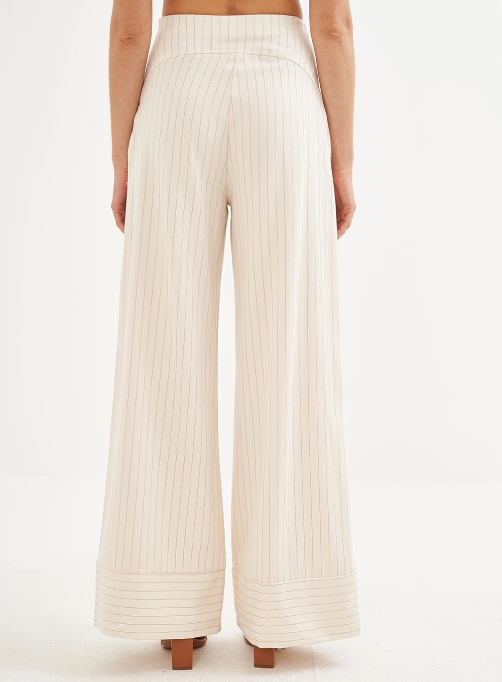 Calça Feminina Pantalona Listrada - Riviera Estampados