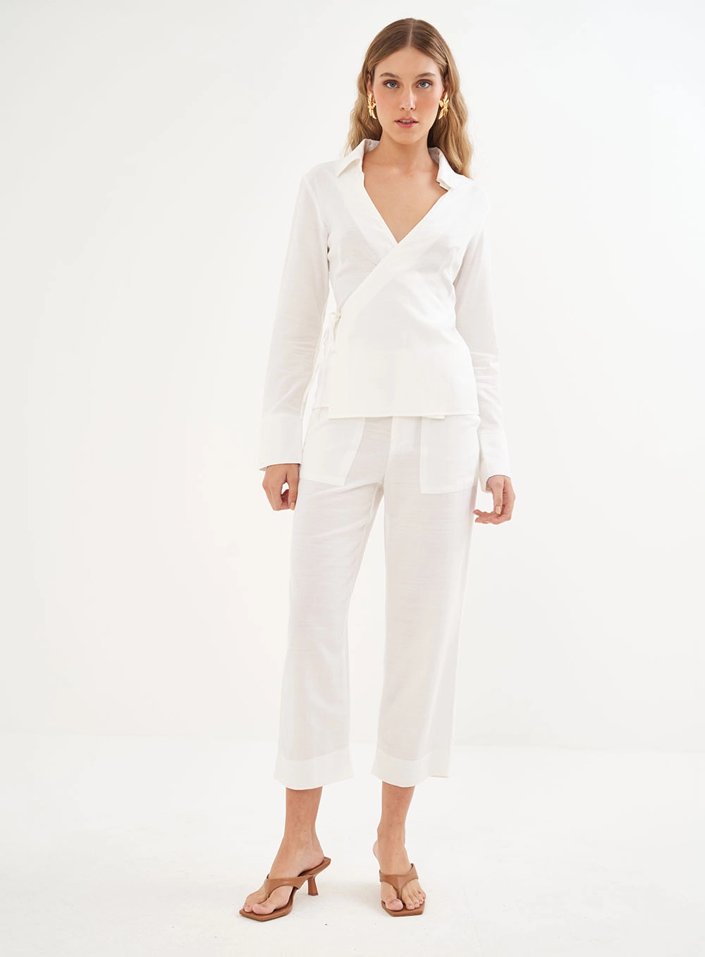 Calça Feminina Capri Alfaiataria Off Shell